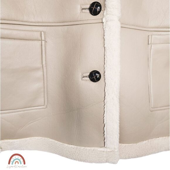 New! ASTR The Label Francine Faux Leather Shearling Winter Jacket Coat - Picture 12 of 14